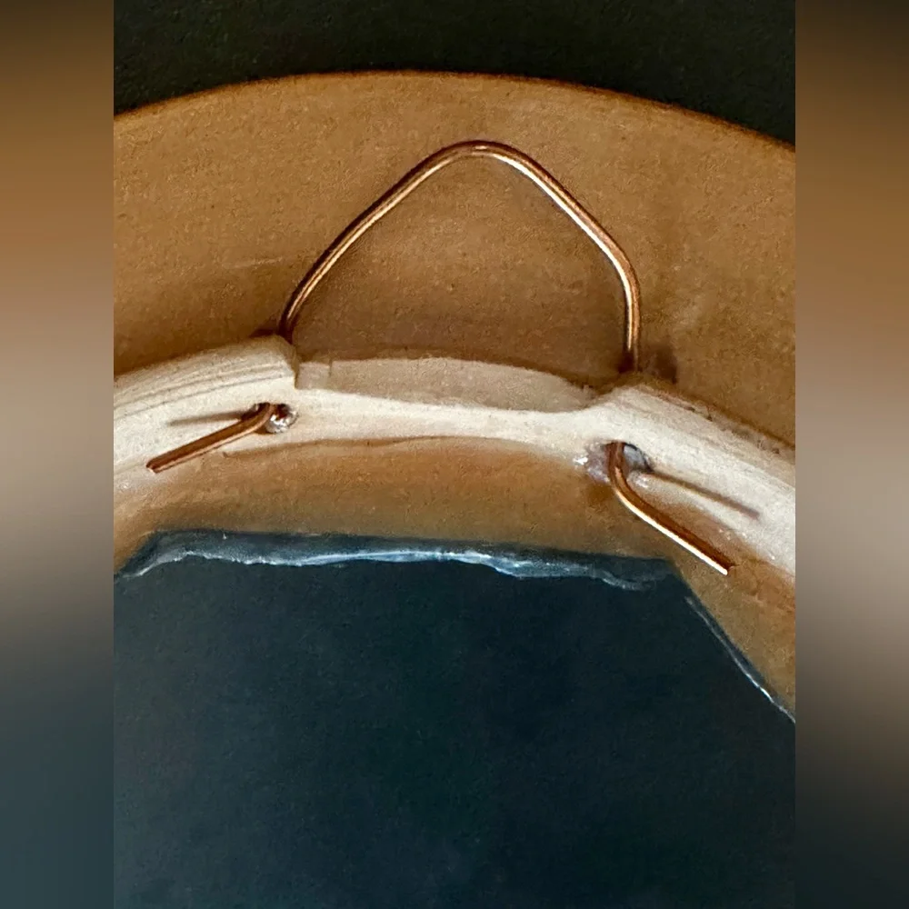 Signed 1998 Unique Southwest Studio Pottery Wall Mirror. Tribal Desert Decor